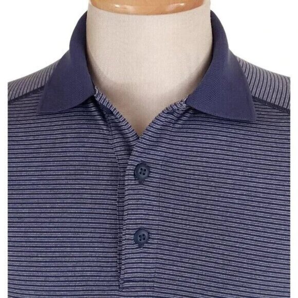 Lululemon Metal Vent Tech Polo Size XS Blue Stripe - Picture 2 of 5